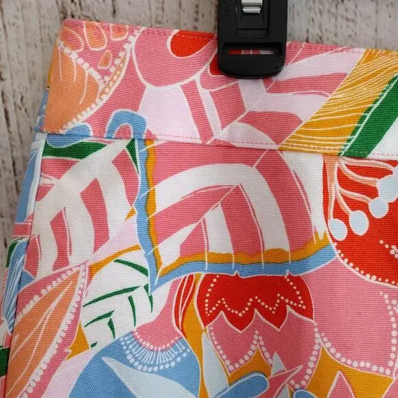 Talbots | GORGEOUS Colorful Canvas A-Line Skirt in Marvelous Floral - Picture 7 of 16